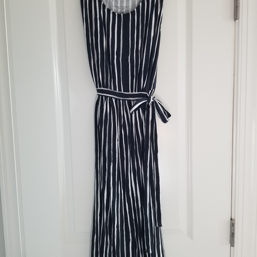 Navy & White MATERNITY Dress with Tie